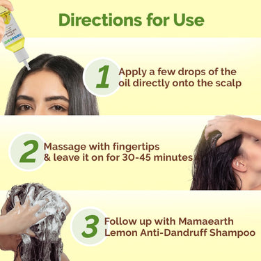 Mamaearth Lemon Anti-Dandruff Hair Oil for Flaky Scalp 100ml|Scalp Irritation Relief|Nourishes Scalp & Hair|Contains Lemon, Ginger, Apiscalp (Clinically Proven), Svetakutaja Oil, Neem, Salicylic Acid